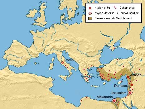 Map of Jewish diaspora